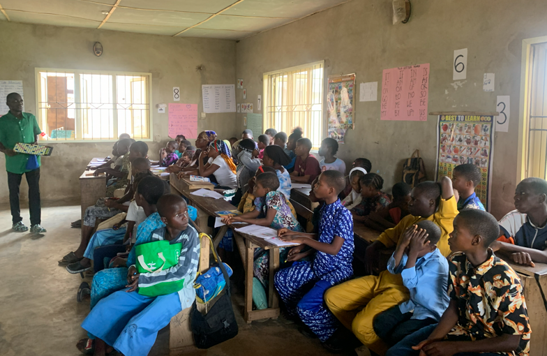 Paul Gbadegesin trains the students on scrabble at El-Berit Academy, Ogun.